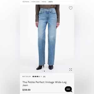 Madewell•The Petite Perfect Vintage Wide-Leg Jean • Elmore Wash• 31 Petite